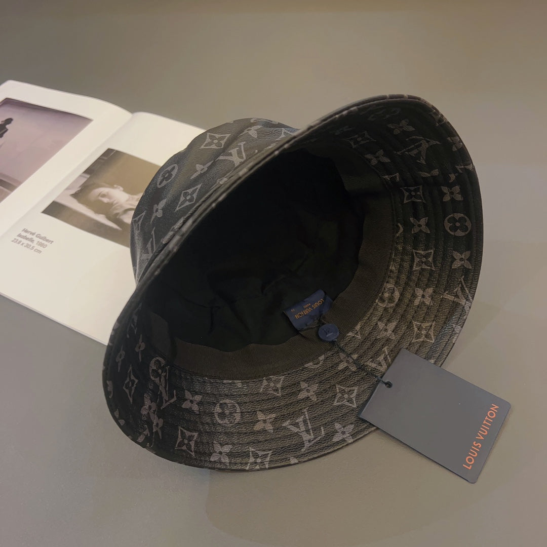 Louis Vuitton Monogram Leather Bucket Hat | Luxury Designer LV Hat