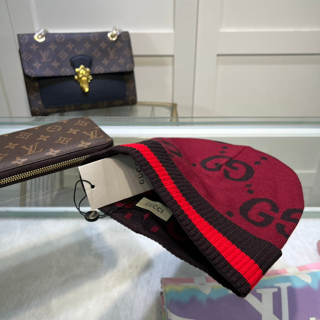 Gucci GG Jacquard Wool Knit Beanie | Luxury Designer Winter Hat