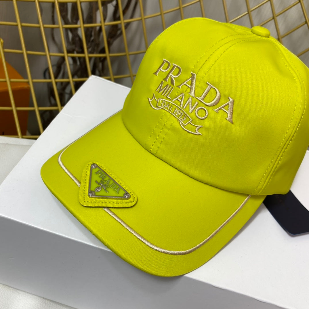 Prada Embroidered Logo Baseball Cap