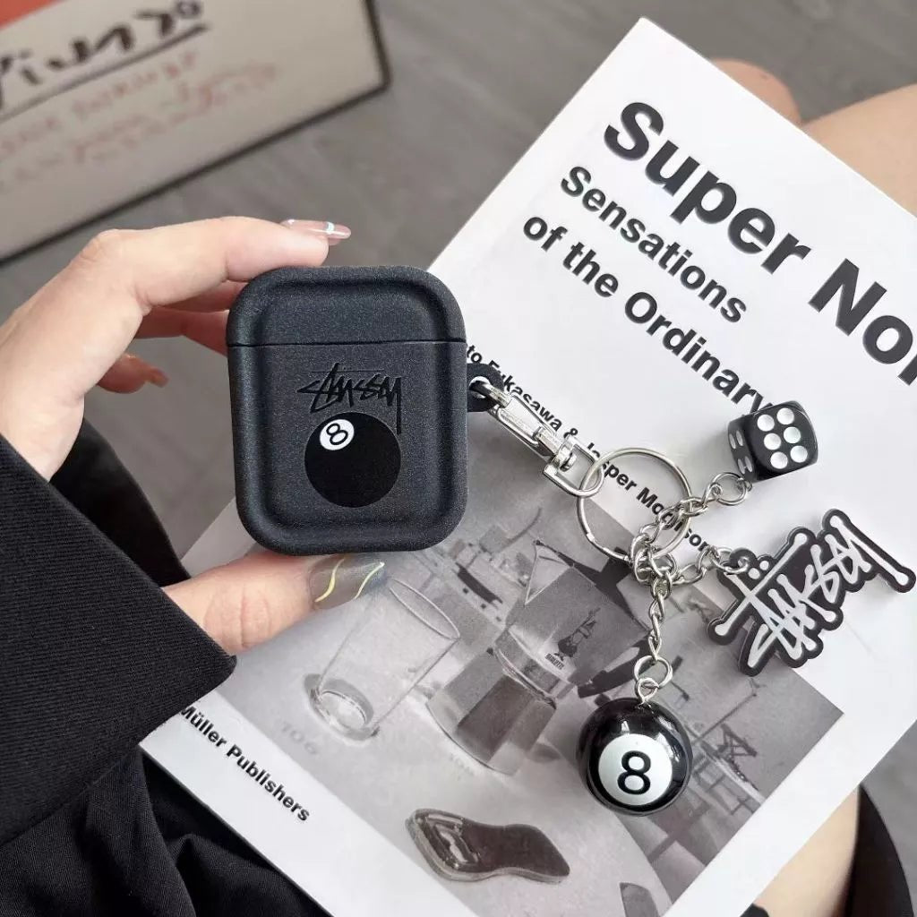 8-Ball AirPods Case with Keychain - Serene