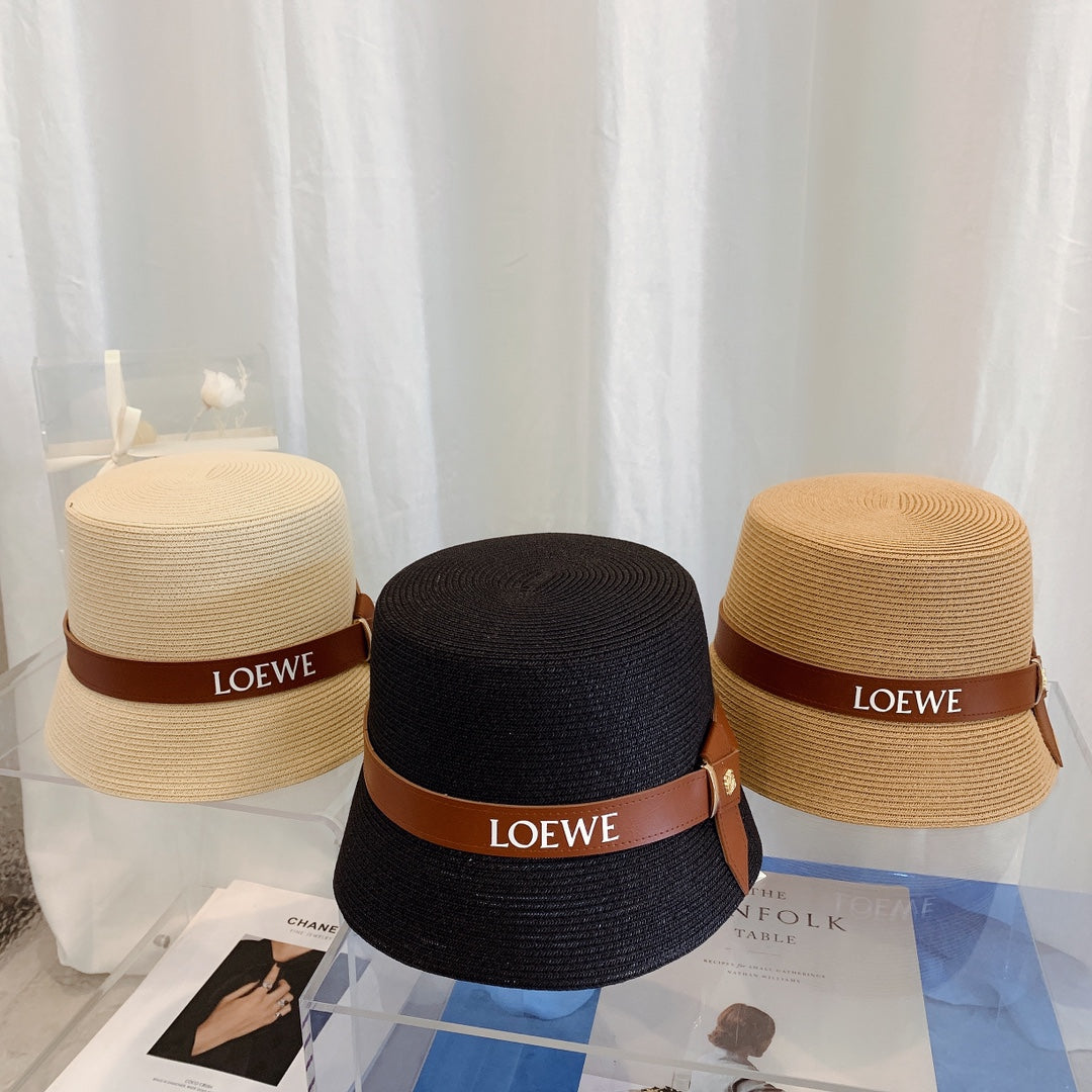 LOEWE Flat Top Raffia Bucket Hat | Luxury Designer Straw Summer Hat