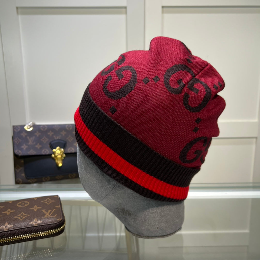 Gucci GG Jacquard Wool Knit Beanie | Luxury Designer Winter Hat