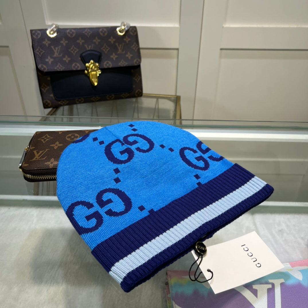 Gucci GG Jacquard Wool Knit Beanie | Luxury Designer Winter Hat