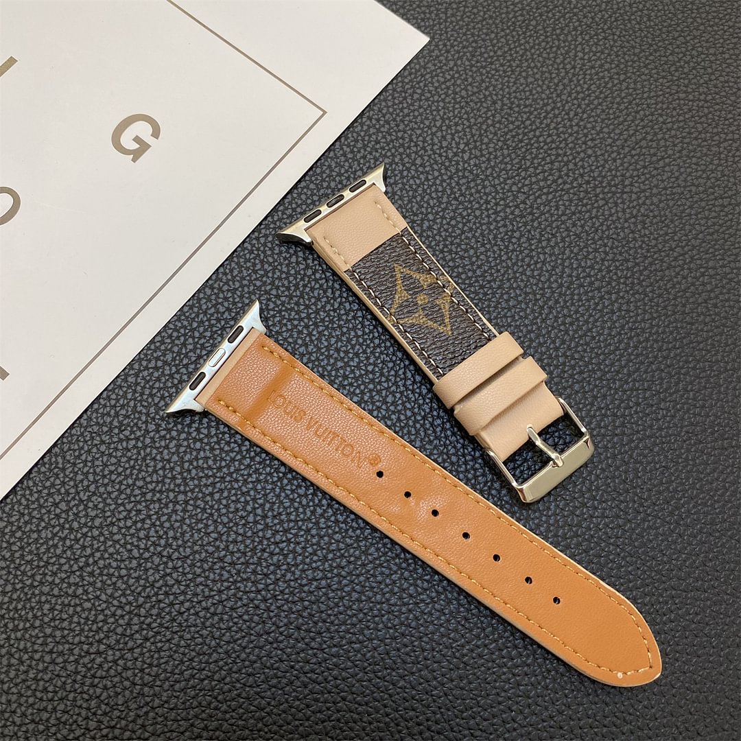 Luxury Louis Vuitton Apple Watch Band – Stitched Monogram Leather Strap