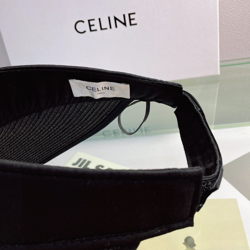 CELINE Raffia Straw Sun Visor | Luxury Designer Wide Brim Beach Hat