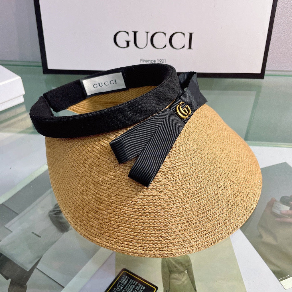 Luxury Gucci Bow Sun Visor Hat for Women