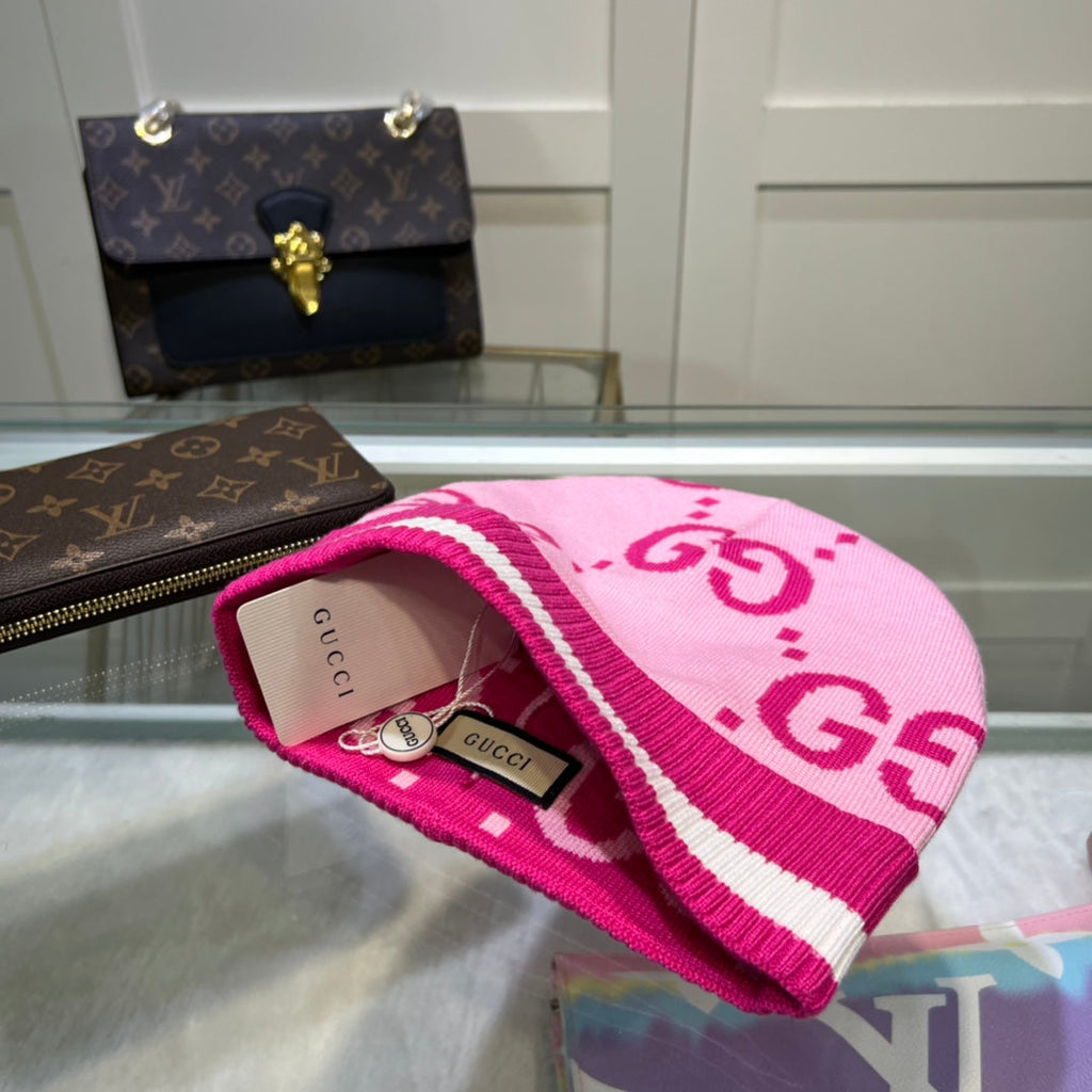 Gucci GG Jacquard Wool Knit Beanie | Luxury Designer Winter Hat