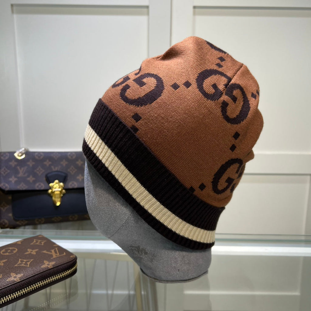 Gucci GG Jacquard Wool Knit Beanie | Luxury Designer Winter Hat