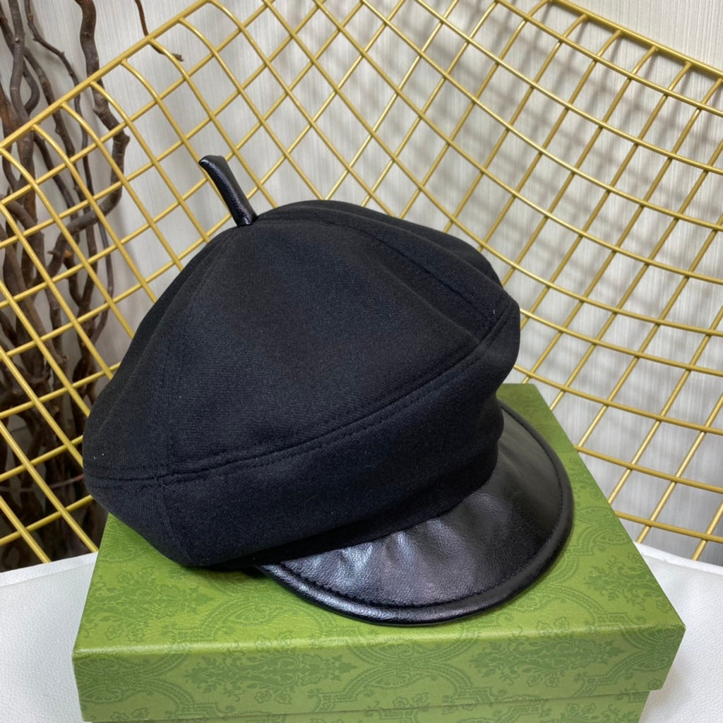 Gucci GG Metal Logo Octagonal Flat Cap | Luxury Designer Cashmere Hat