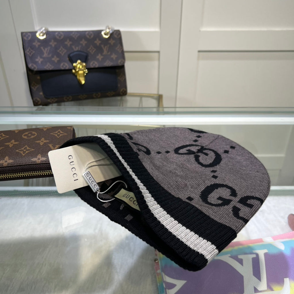 Gucci GG Jacquard Wool Knit Beanie | Luxury Designer Winter Hat