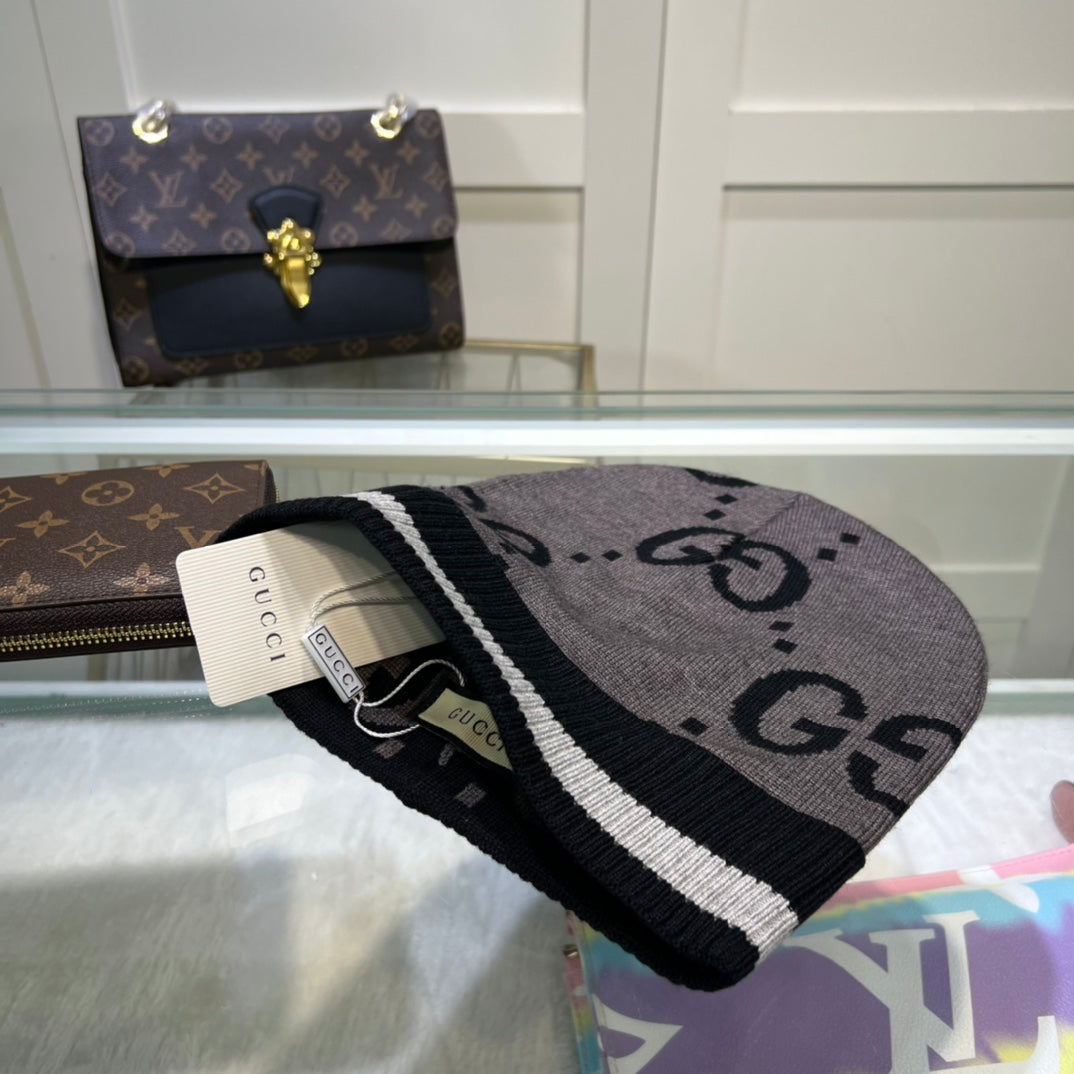 Gucci GG Jacquard Wool Knit Beanie | Luxury Designer Winter Hat