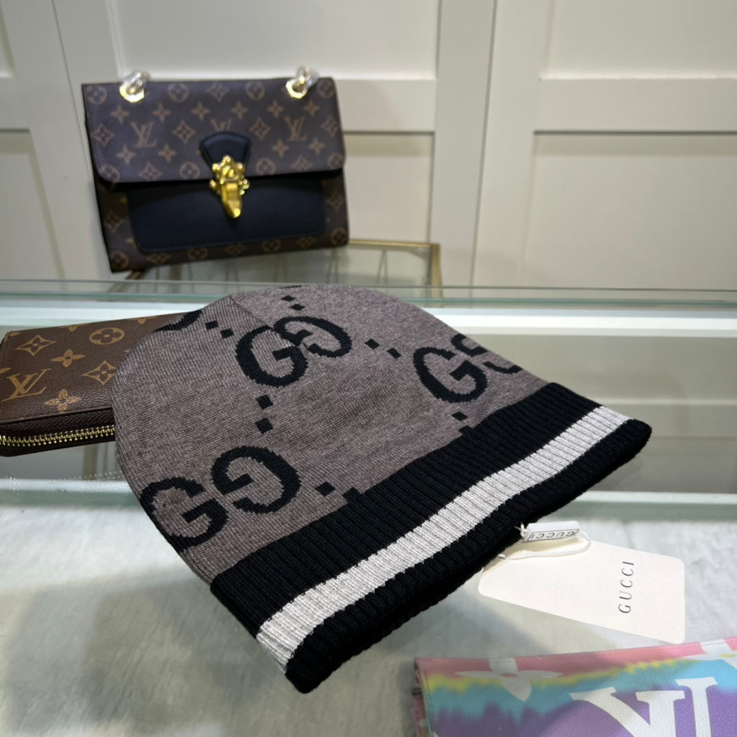 Gucci GG Jacquard Wool Knit Beanie | Luxury Designer Winter Hat