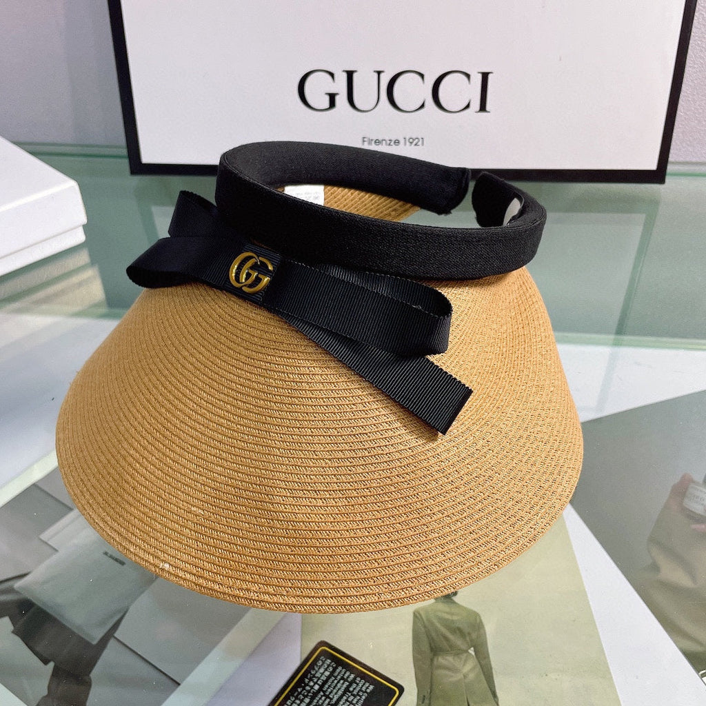 Luxury Gucci Bow Sun Visor Hat for Women