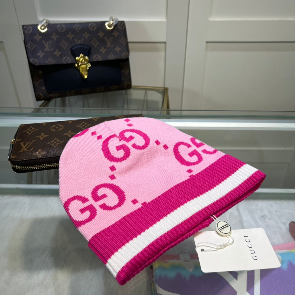 Gucci GG Jacquard Wool Knit Beanie | Luxury Designer Winter Hat