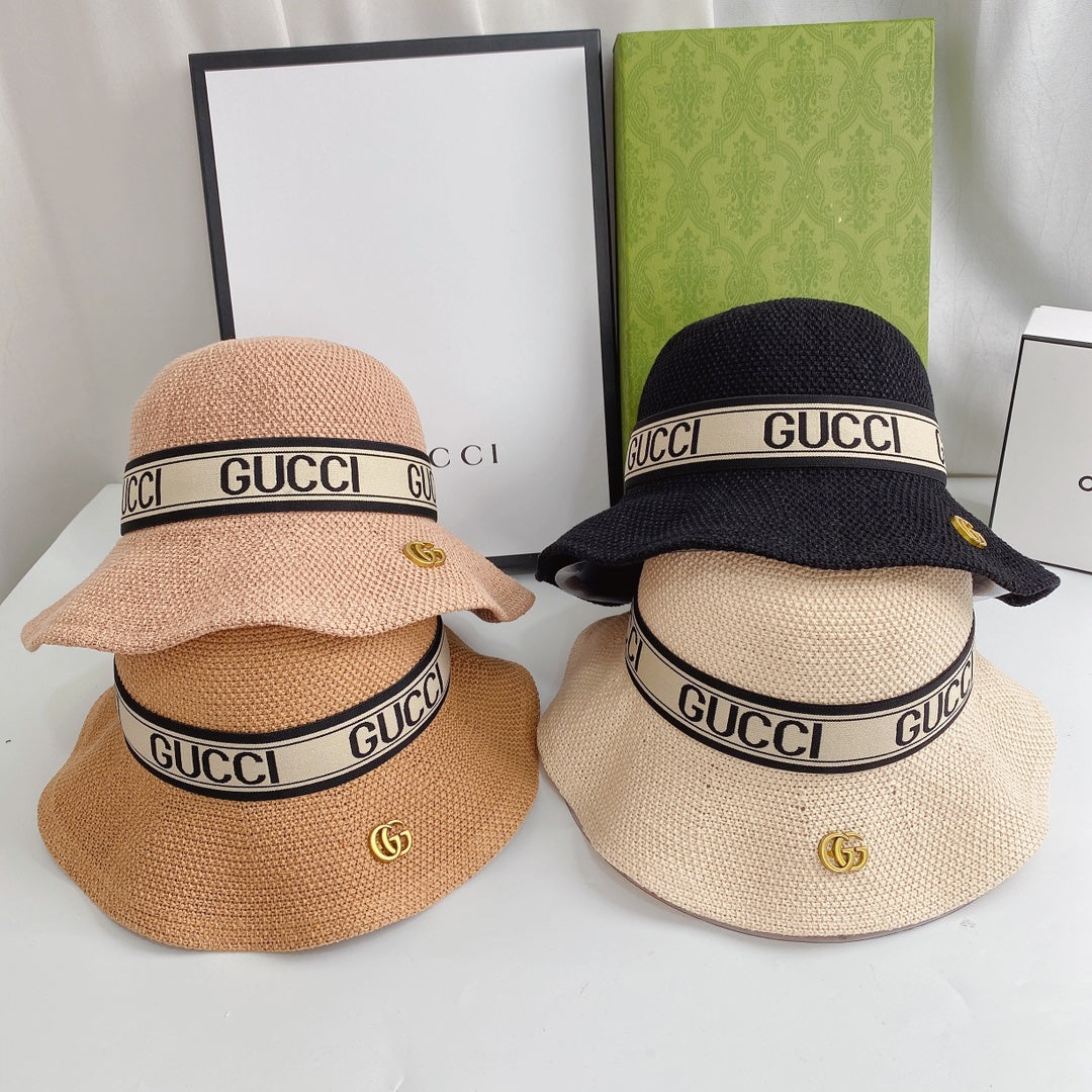 Gucci Wave Woven Ice Silk Hemp Bucket Hat for Men & Women | Luxury Designer Hat