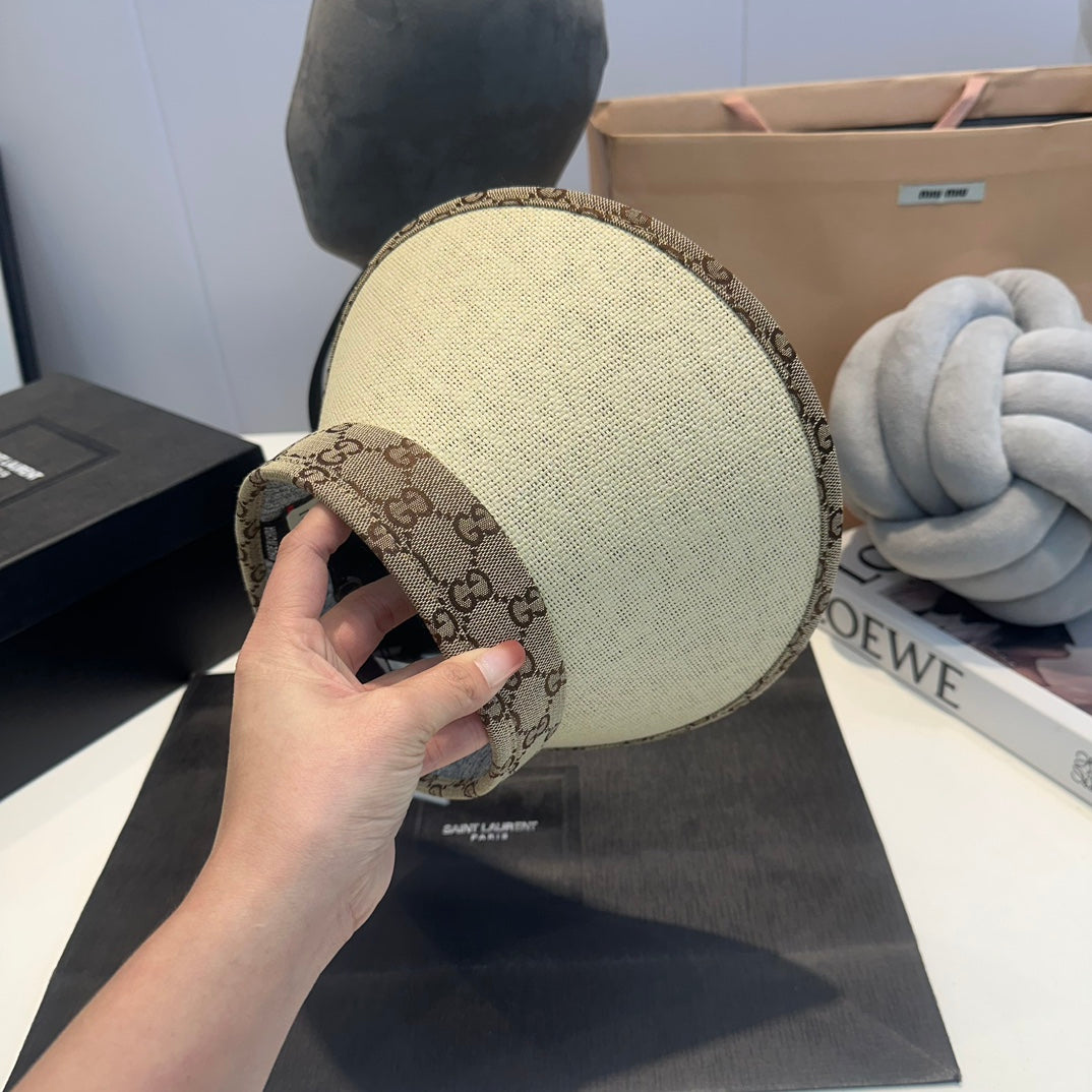 Luxury Gucci GG Straw Sun Visor Hat for Women