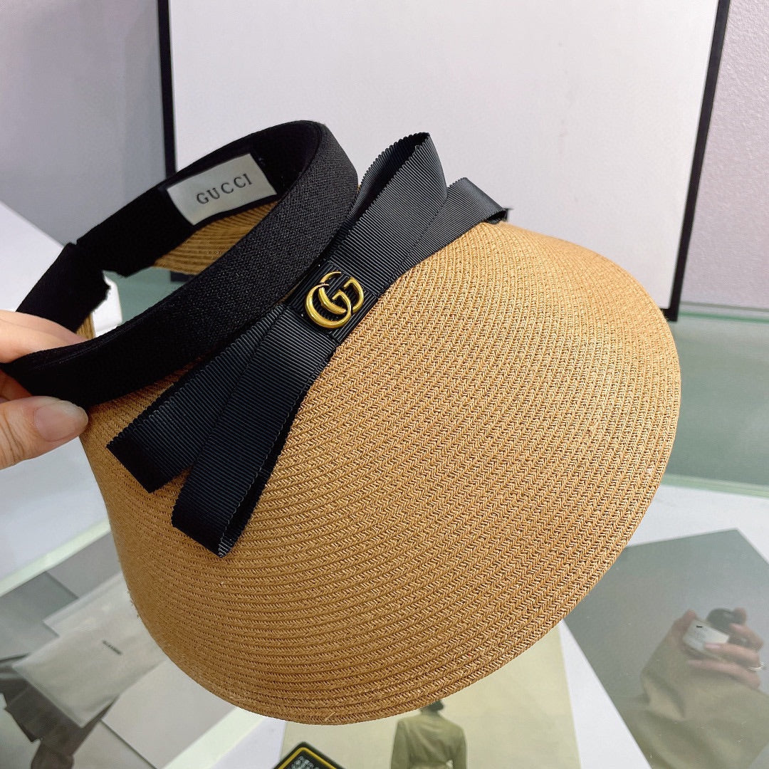 Luxury Gucci Bow Sun Visor Hat for Women