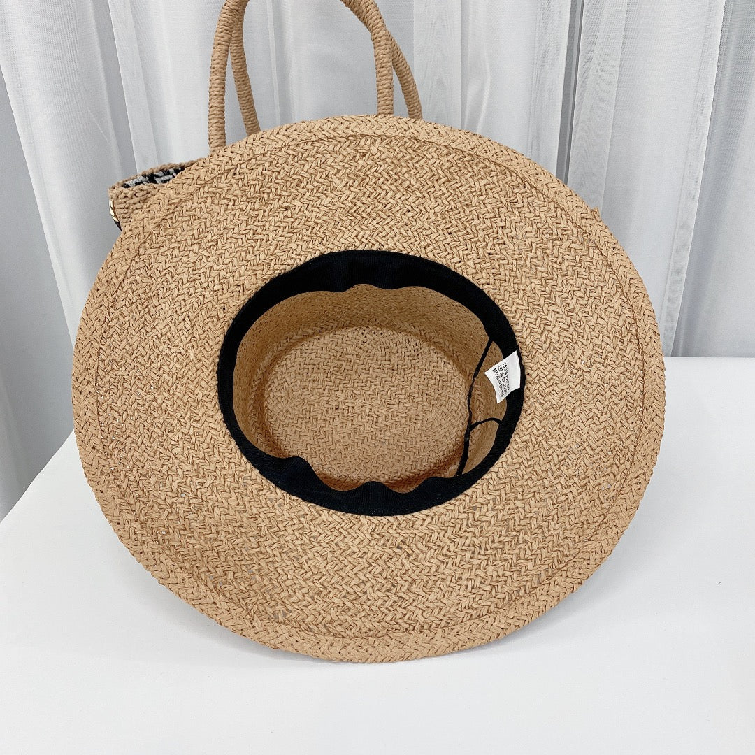 CELINE Raffia Straw Sun Hat | Luxury Designer Wide Brim Summer Hat