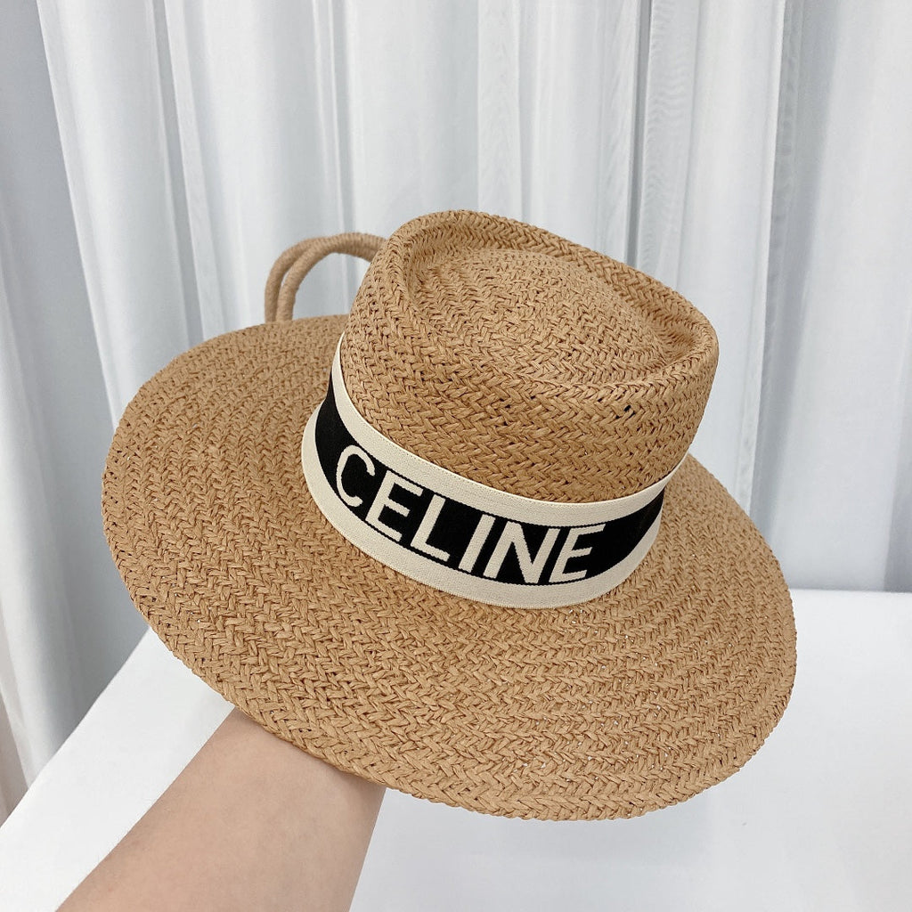 CELINE Raffia Straw Sun Hat | Luxury Designer Wide Brim Summer Hat