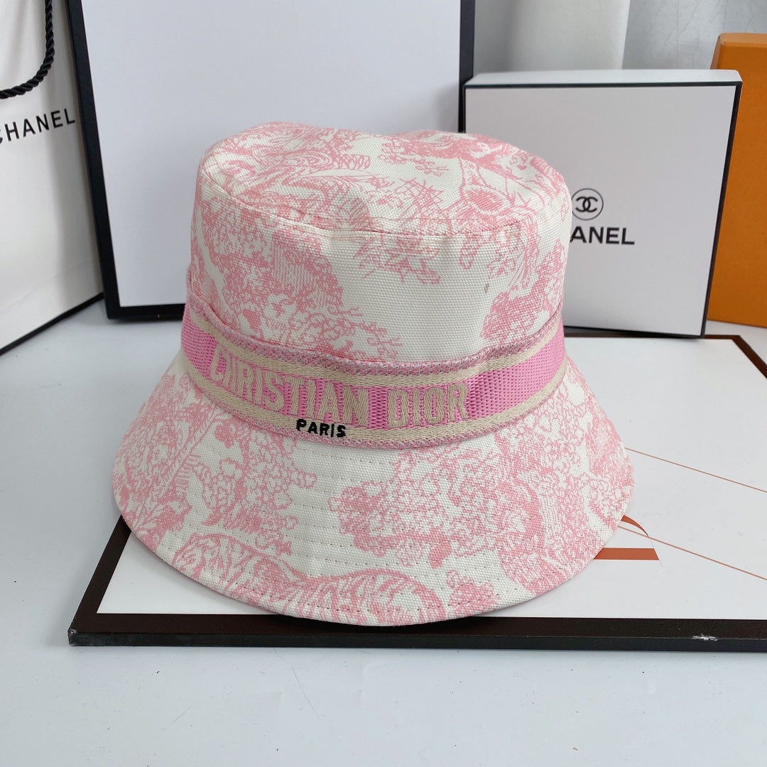 Christian Dior Embroidered Webbing Pattern Bucket Hat