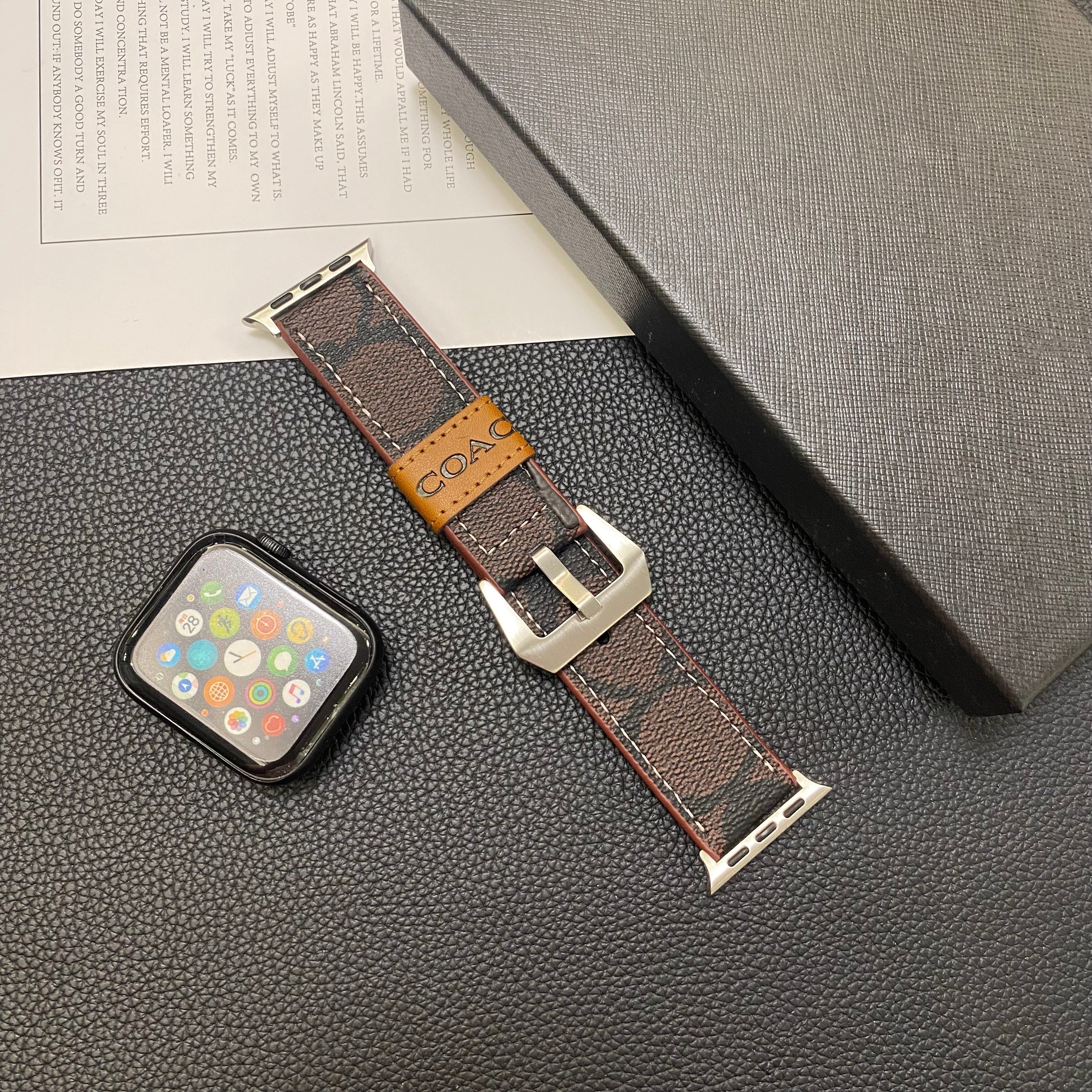 Luxury Coach Apple Watch Band – Leather Strap for Apple Watch Ultra