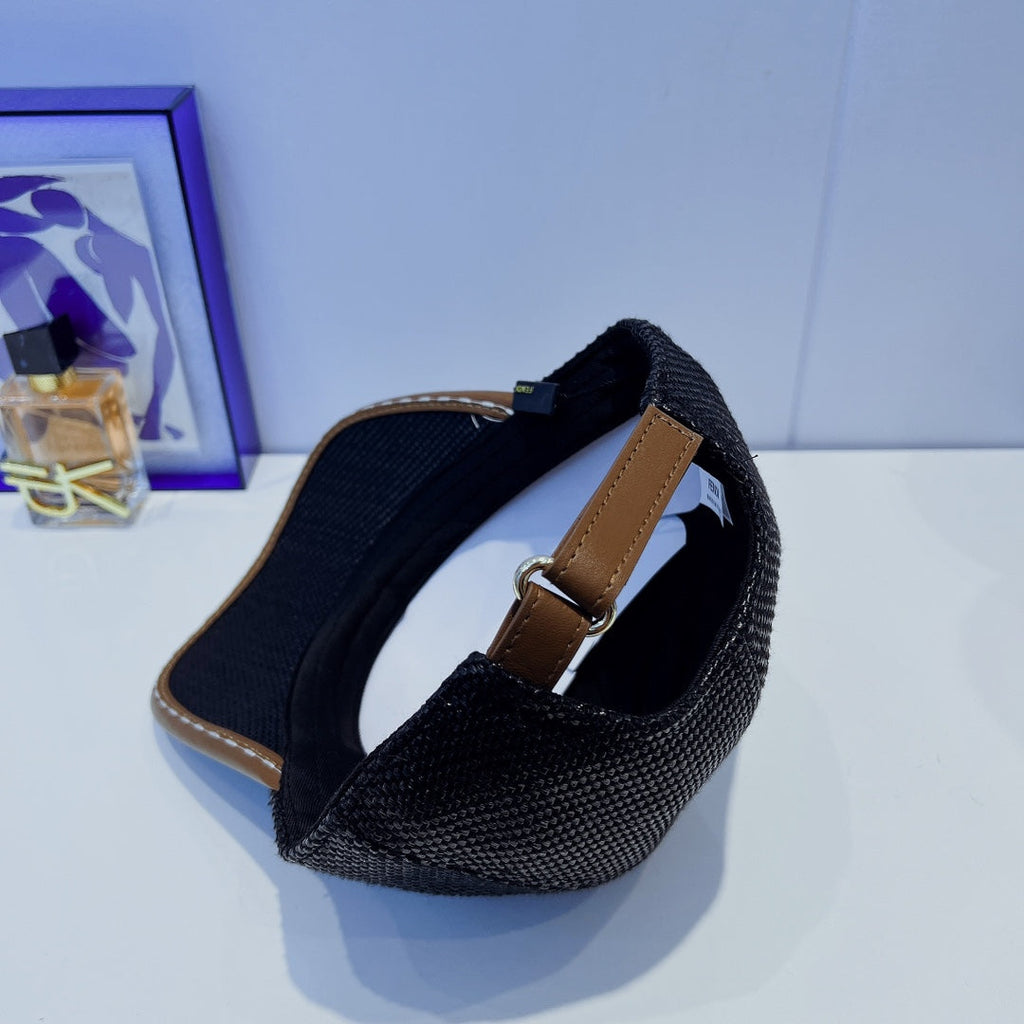 Fendi FF Leather Trim Baseball Cap