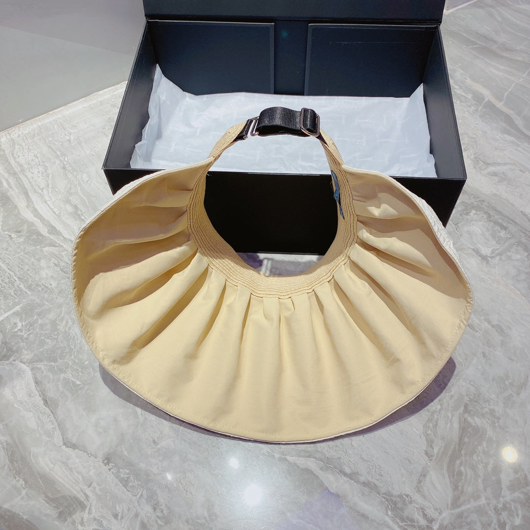 Prada Foldable Crinkled Cotton Sun Visor | Luxury Designer Summer Hat