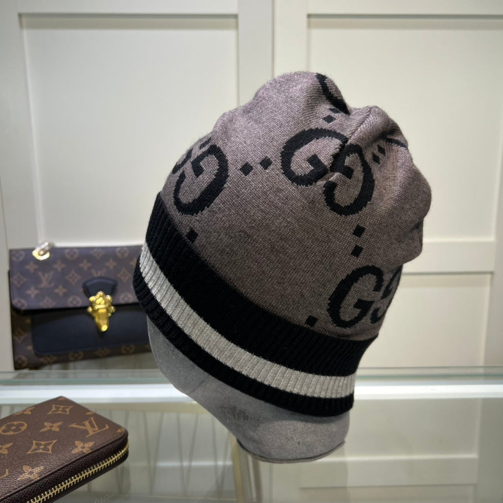 Gucci GG Jacquard Wool Knit Beanie | Luxury Designer Winter Hat