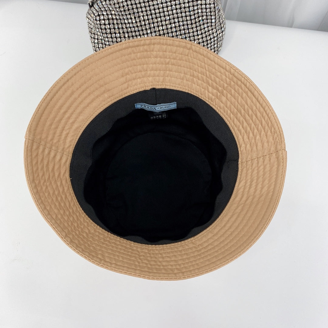 Prada Triangle Logo Bucket Hat | Luxury Designer Cotton Hat