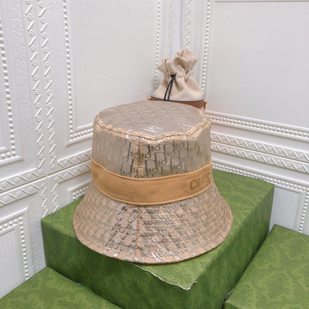 Dior Sheer Organza Logo Bucket Hat for Women & Men