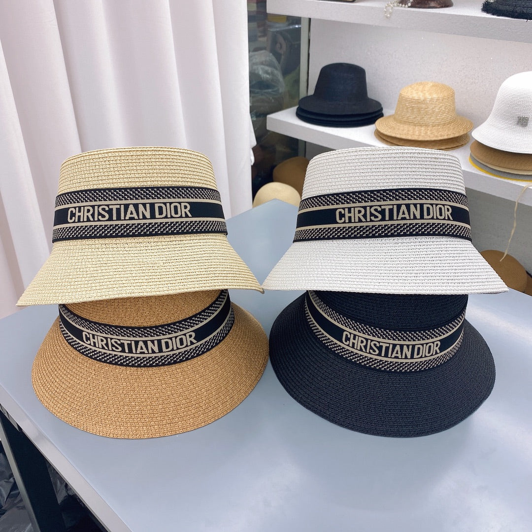 Dior Oblique Straw Bucket Hat for Women | Luxury Designer Hat