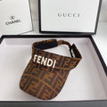 FENDI Logo Embroidered Cotton Sun Visor | Luxury Designer Adjustable Visor Hat
