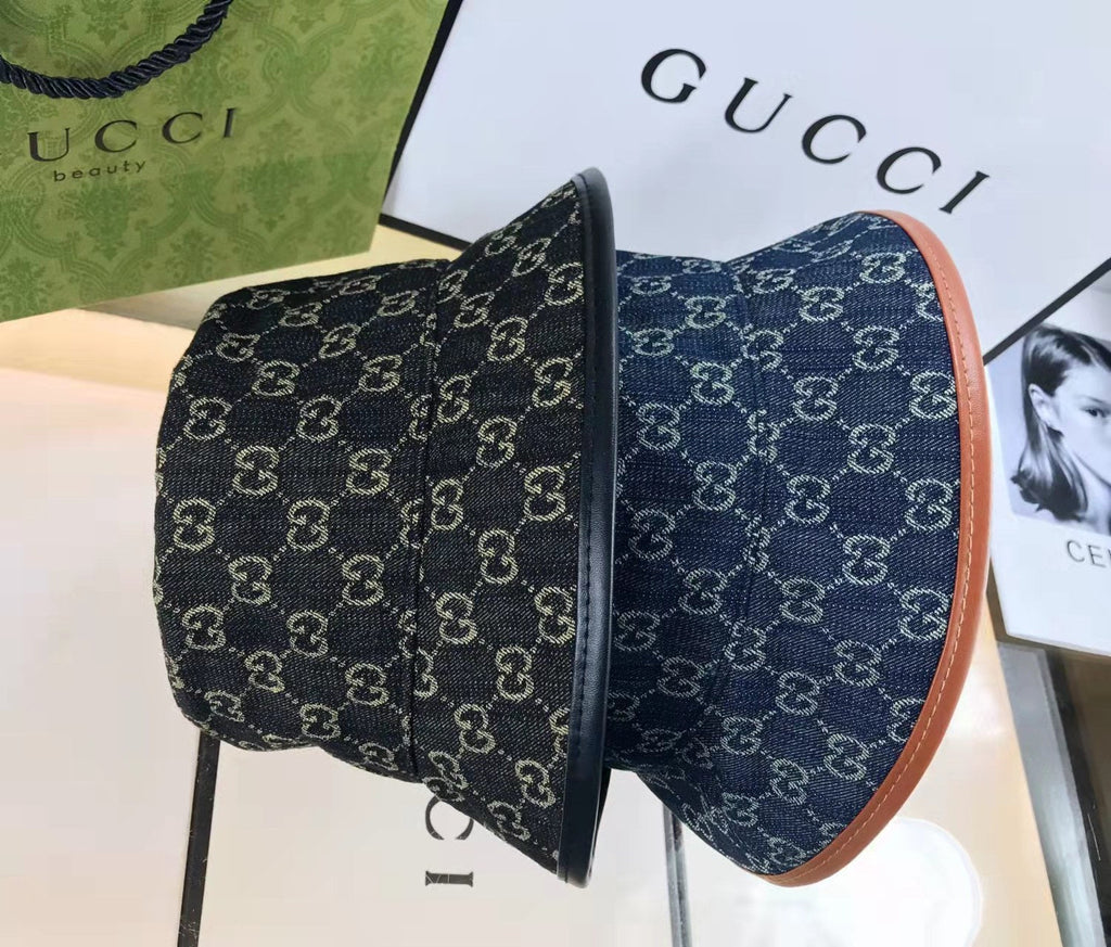 Gucci GG Monogram Premium Denim Bucket Hat for Men & Women