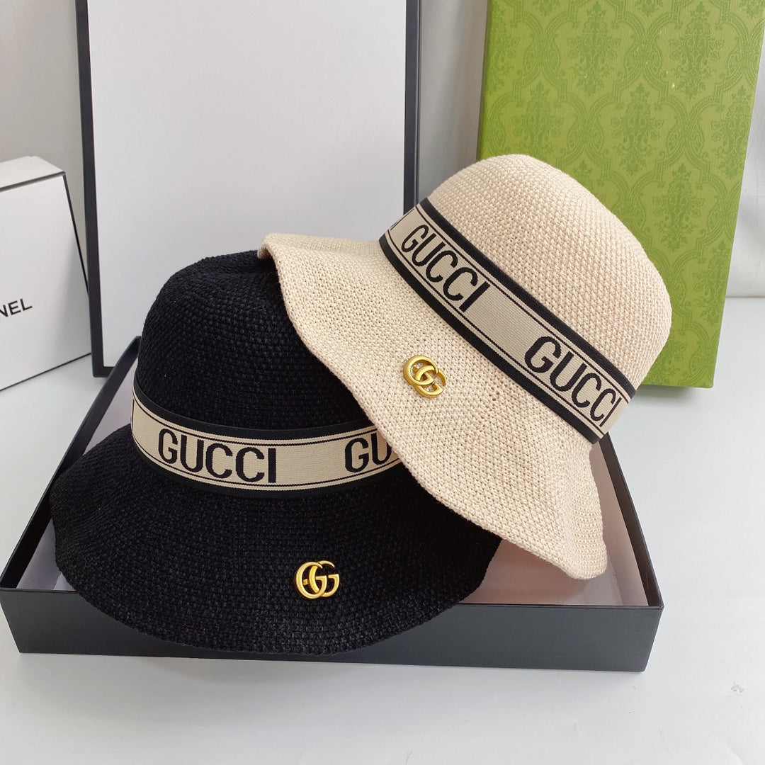 Gucci Wave Woven Ice Silk Hemp Bucket Hat for Men & Women | Luxury Designer Hat