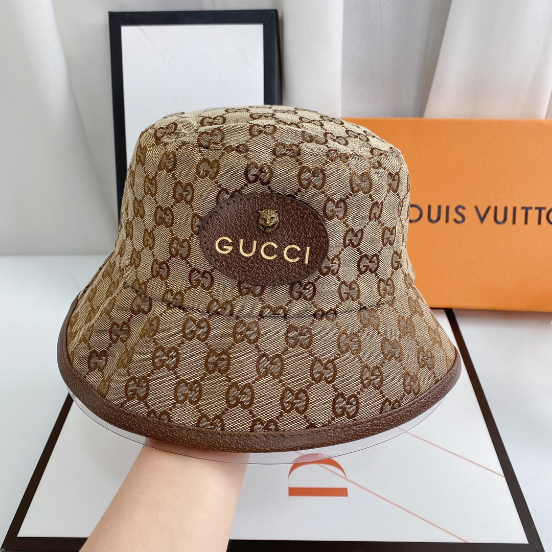 Gucci Tiger Head Embroidered Canvas Bucket Hat for Men & Women