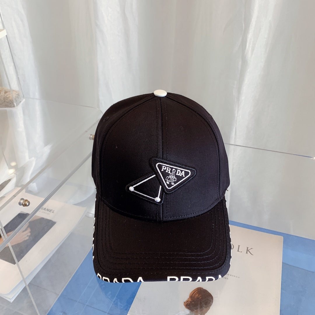 Prada Premium Cotton Embroidered Baseball Cap for Men & Women