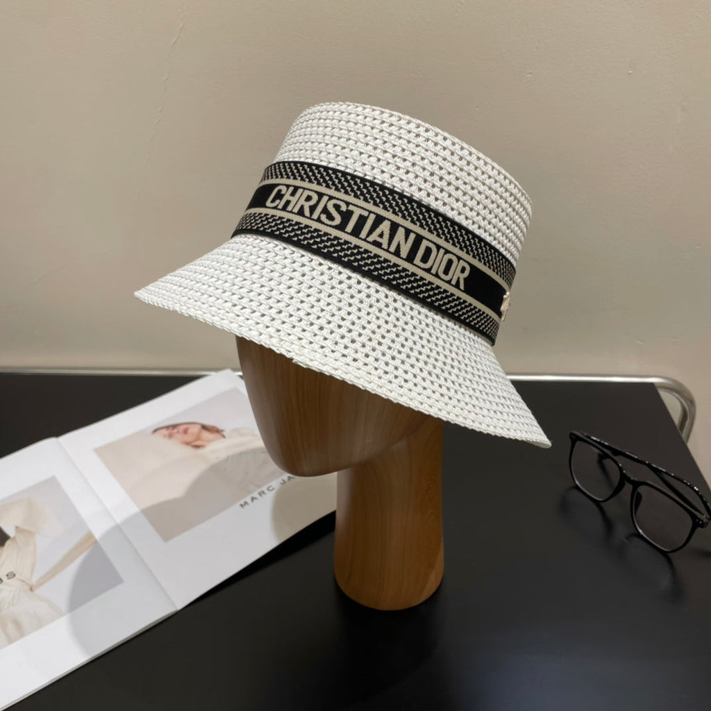 Luxury Christian Dior Straw Sun Hat for Women