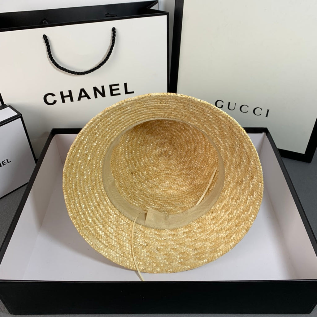 Dior Pearl Web Straw Bucket Hat