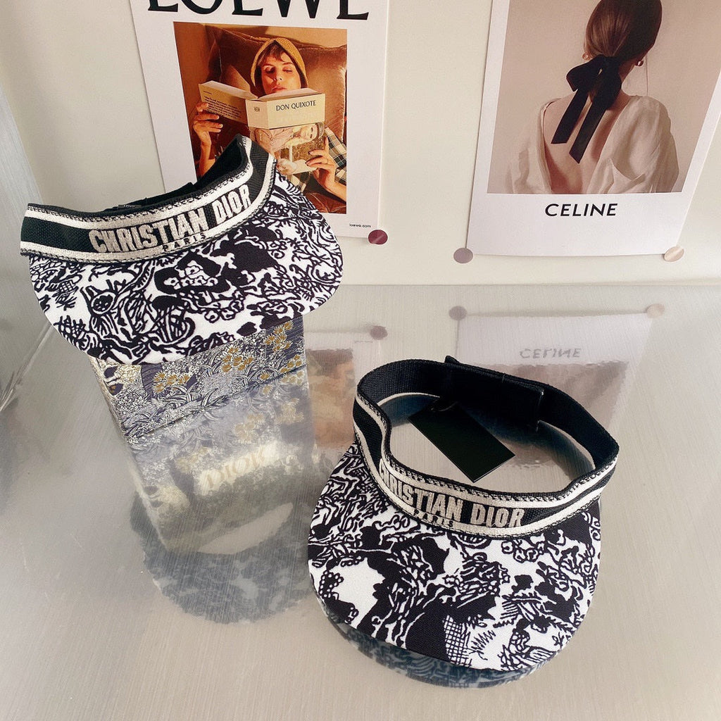 Dior Embroidered Cotton Sun Visor | Luxury Designer Adjustable Visor Hat