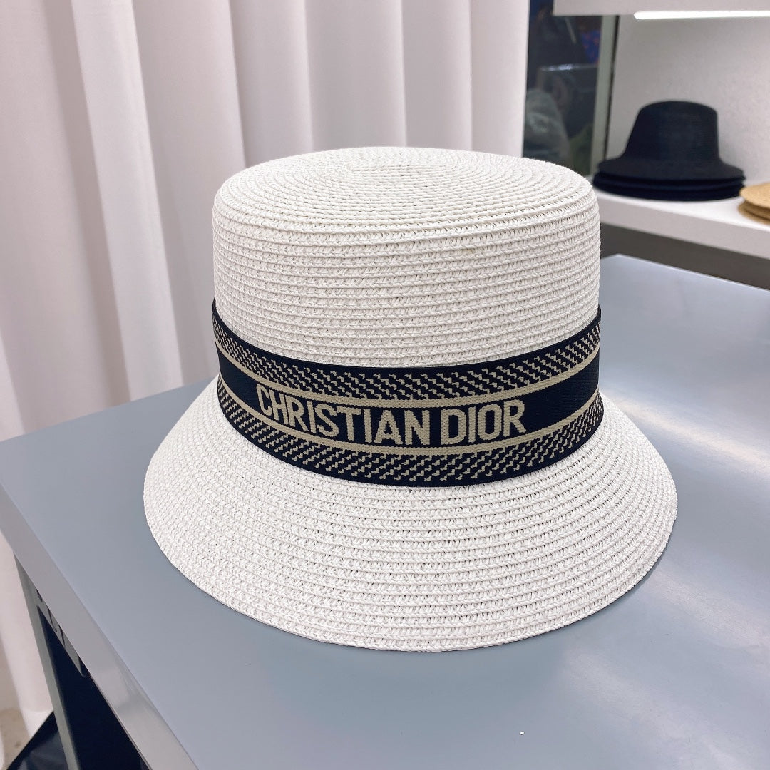 Dior Oblique Straw Bucket Hat for Women | Luxury Designer Hat