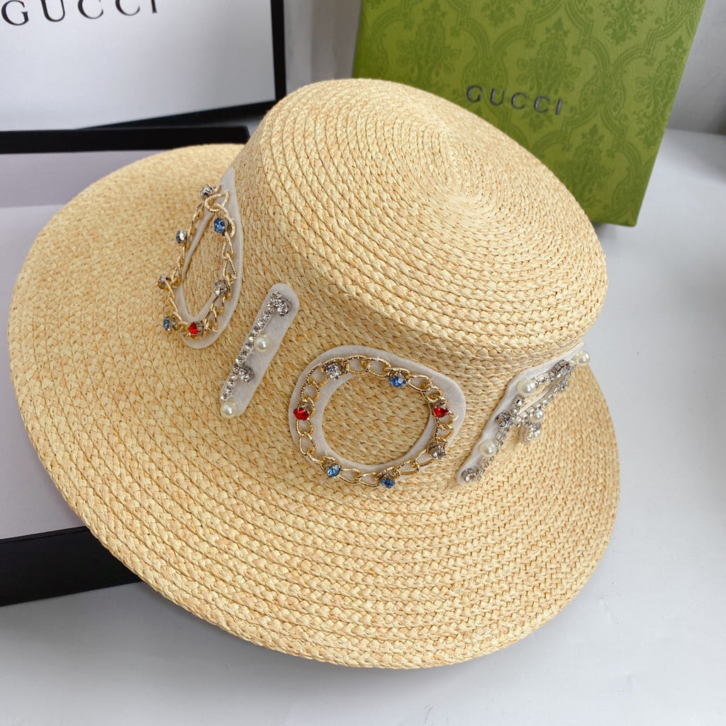 Dior Cannage Raffia Straw Sun Hat for Women | Luxury Designer Beach Hat