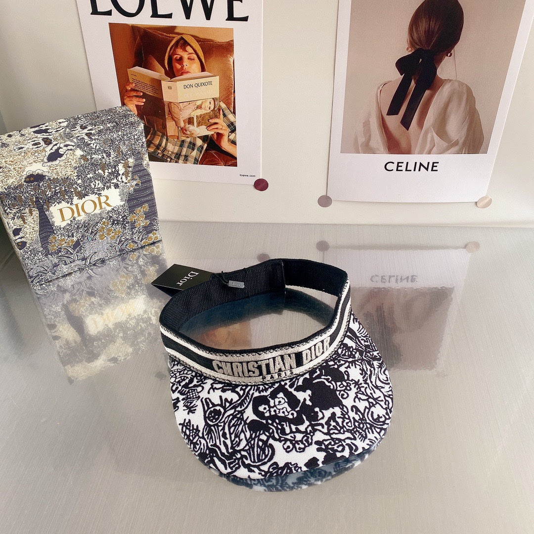 Dior Embroidered Cotton Sun Visor | Luxury Designer Adjustable Visor Hat