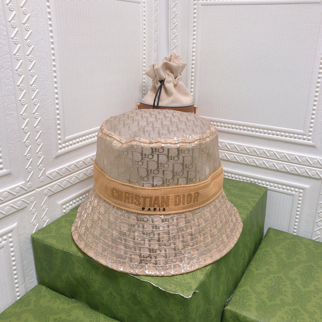 Dior Sheer Organza Logo Bucket Hat for Women & Men