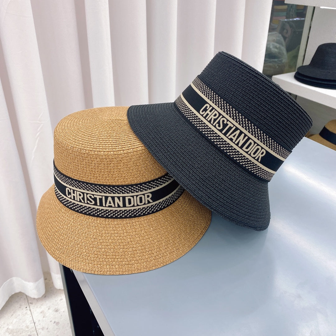 Dior Oblique Straw Bucket Hat for Women | Luxury Designer Hat