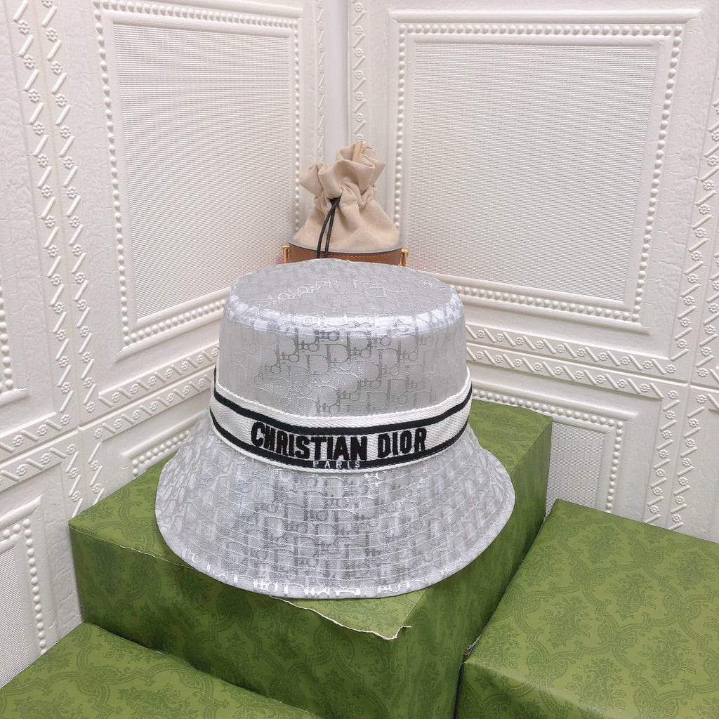 Dior Sheer Organza Logo Bucket Hat for Women & Men