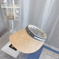 Dior Raffia Straw Sun Visor | Luxury Designer Wide Brim Beach Hat