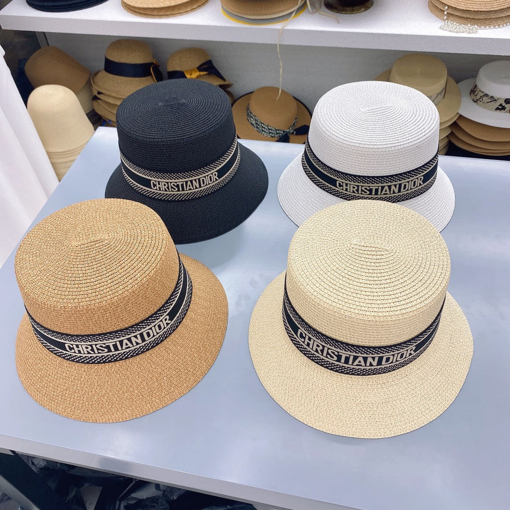 Dior Oblique Straw Bucket Hat for Women | Luxury Designer Hat