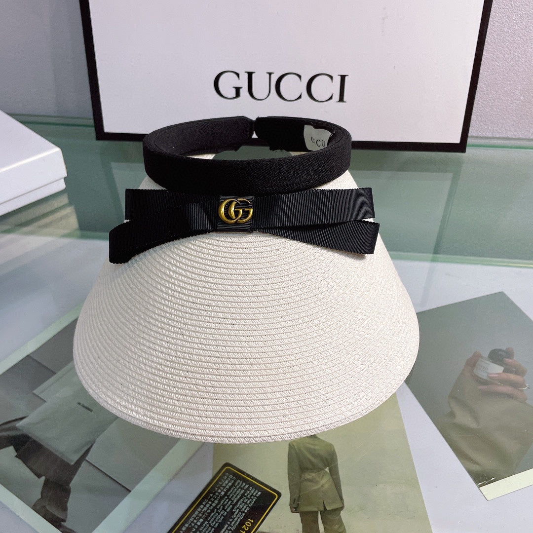 Luxury Gucci Bow Sun Visor Hat for Women