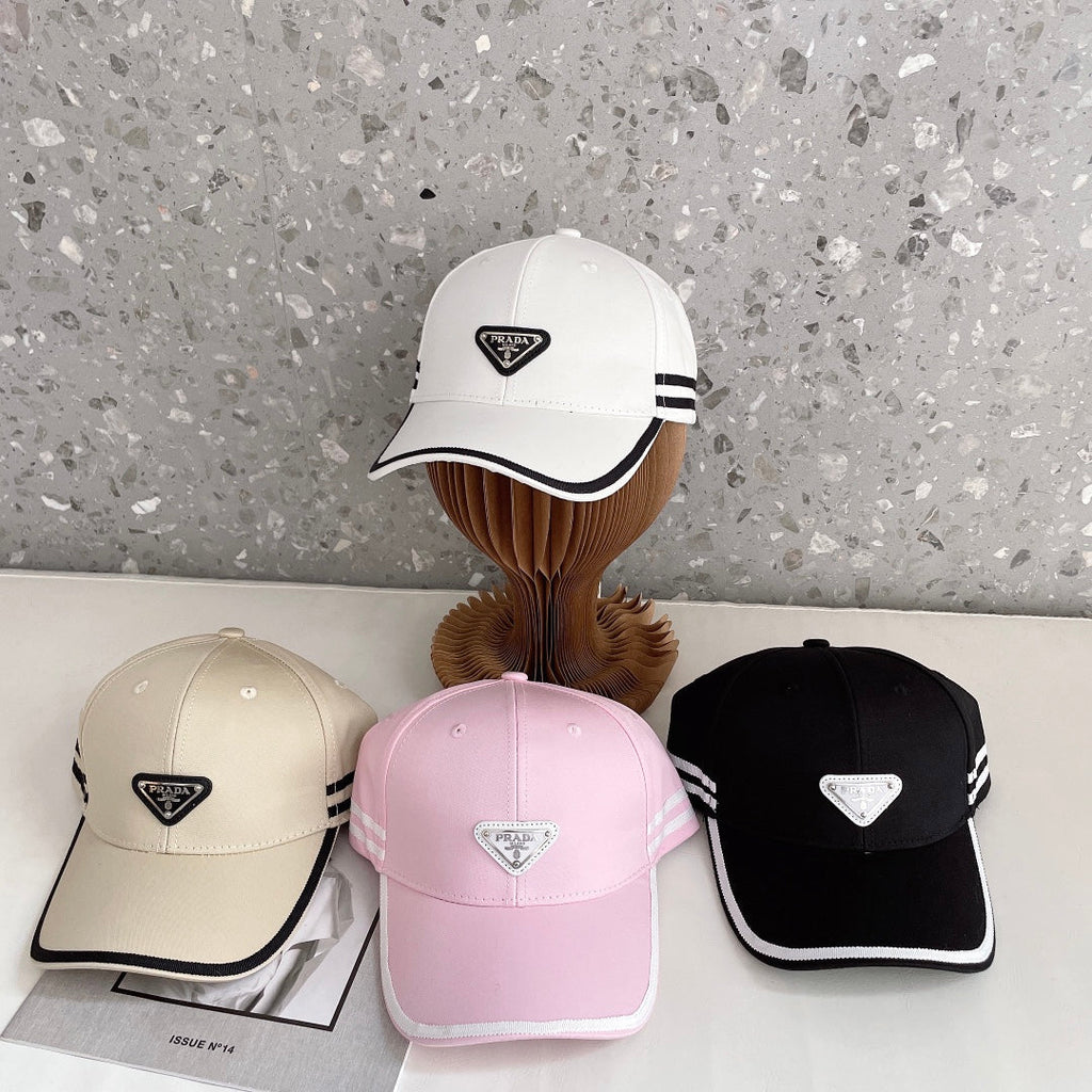 Prada Triangle Logo Baseball Cap | Luxury Designer Cotton Hat