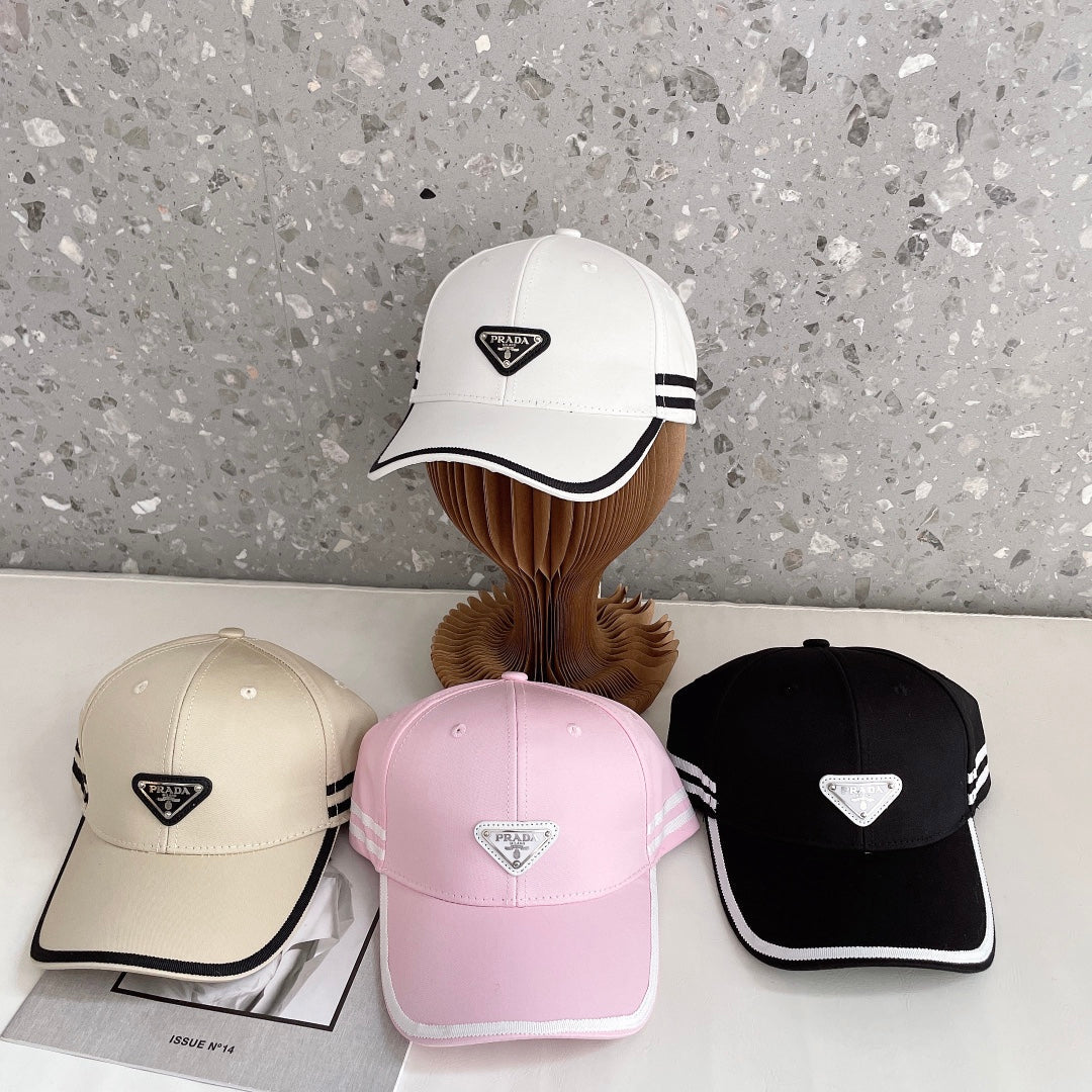 Prada Triangle Logo Baseball Cap | Luxury Designer Cotton Hat